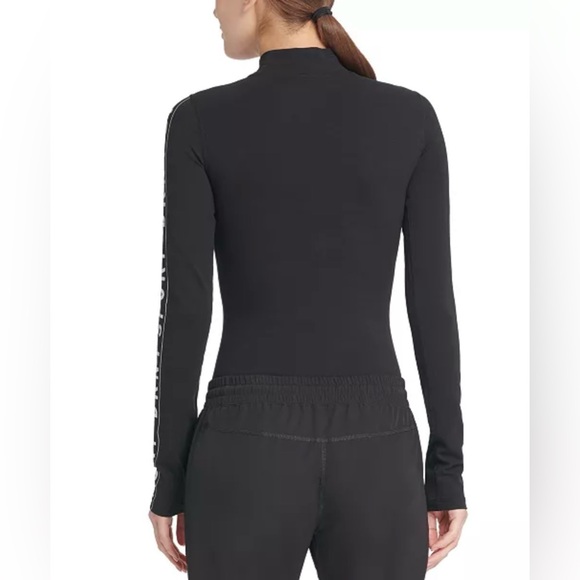 DKNY Sport Mock-Neck Black Cold Shoulder Bodysuit Size X-Large NWT - Picture 3 of 6